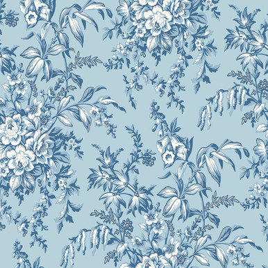 Laura Ashley Picardie Blue Sky Wallpaper