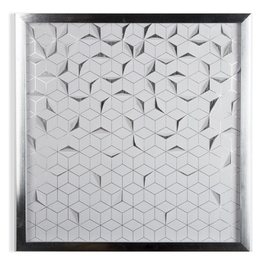 Silver Origami Framed Wall Art