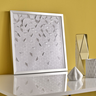 Déco Murale Encadrée Silver Origami