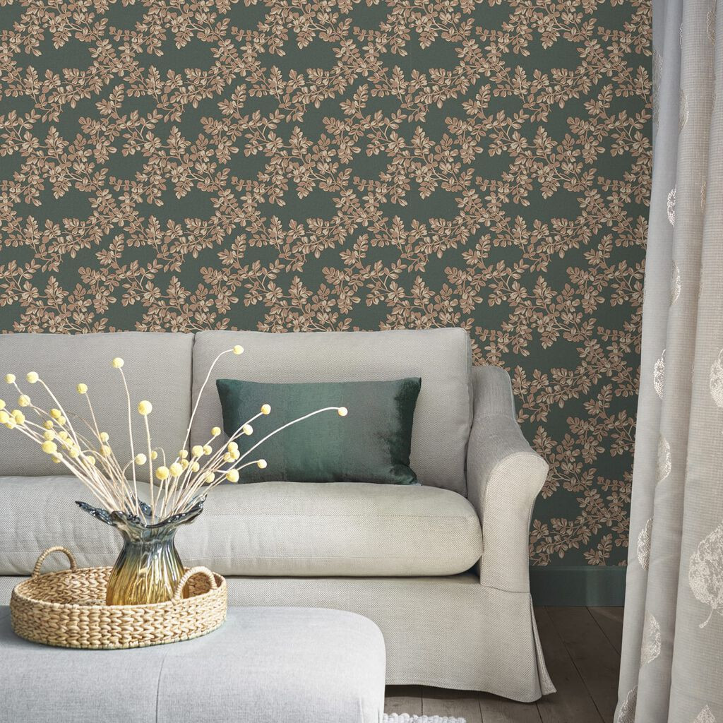 Metallic Floral Wallpaper Accent Panel - SOLD - Bolling & Company