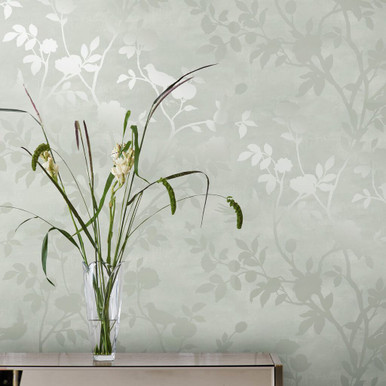 Laura Ashley Eglantine Silhouette Eau de Nil Wallpaper