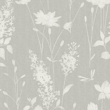 Laura Ashley Dragonfly Garden Steel Wallpaper