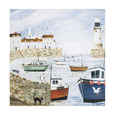Harbourside Lighthouse Printed Canvas Wall Art