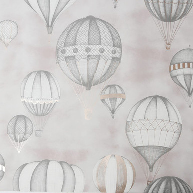 Balloon Fiesta Gray Rose Gold Wallpaper