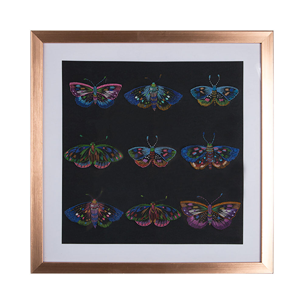 Beautiful Butterflies Stitched Ingelijste Wanddecoratie Print