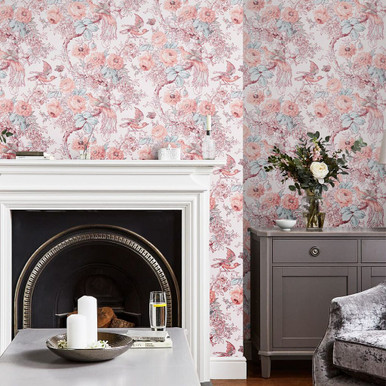 Laura Ashley Birtle Blush Wallpaper