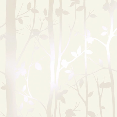 Laura Ashley Cottonwood Pearlescent White Wallpaper