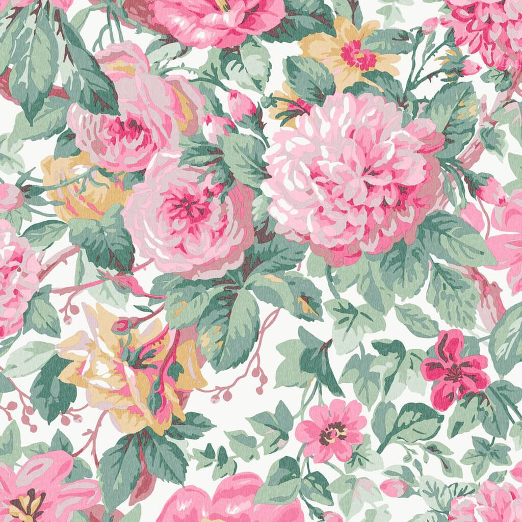 Tropical Floral Pink  Green Wallpaper  Walnutz ecommerce