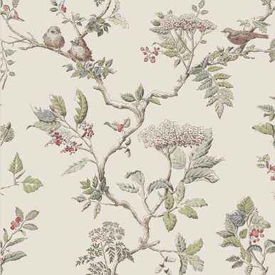 Oriental Garden Pearlescent Chalk Pink Wallpaper