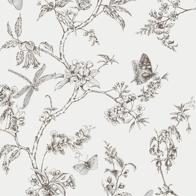 Nature Trail White Mica Wallpaper