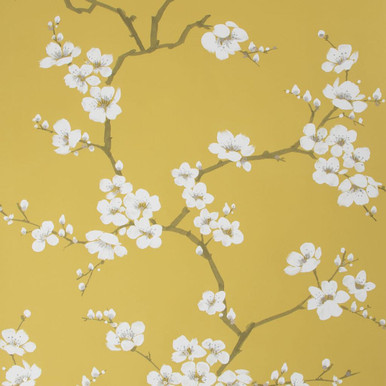 Apple Blossom Ochre Wallpaper