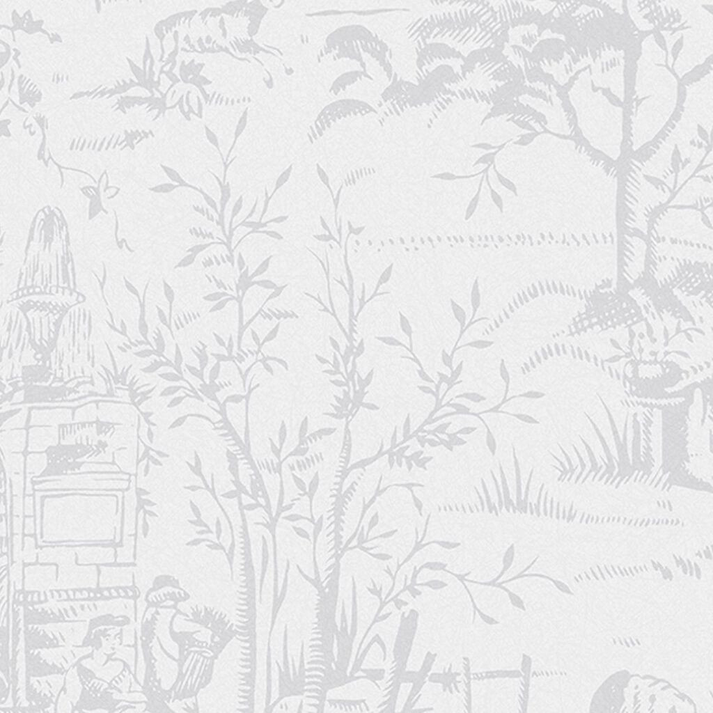 Toile de Jouy Dark Seaspray Blue Wallpaper Sample