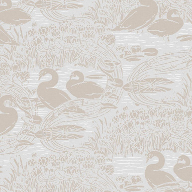 Laura Ashley Swans Dove Gray Wallpaper