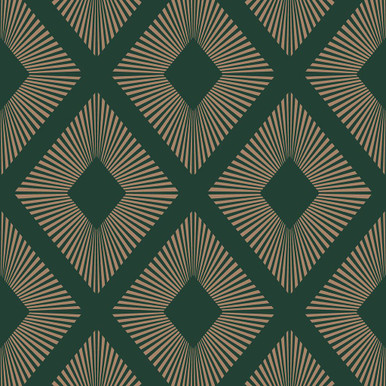 Next Deco Triangle Emerald Wallpaper