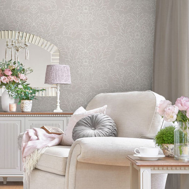 Laura Ashley Silchester Dove Gray Wallpaper