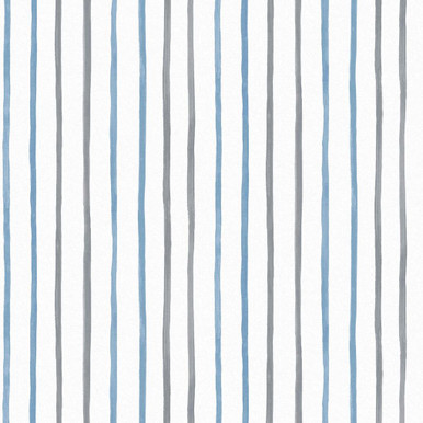 Laura Ashley Painterly Stripe Blue Wallpaper