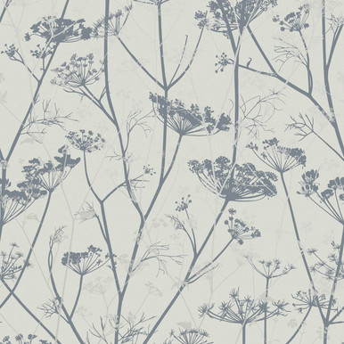 Wild Chervil Dove & Silver Wallpaper