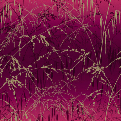 Meadow Grass Damson & Soft Gold Wallpaper