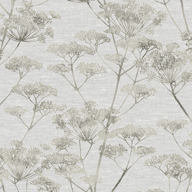 Serene Seedhead Grey Wallpaper