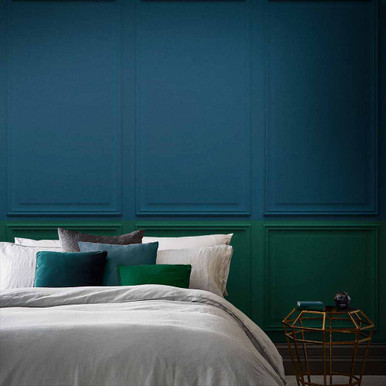 Colour Block Panelling Teal Fotobehang op maat