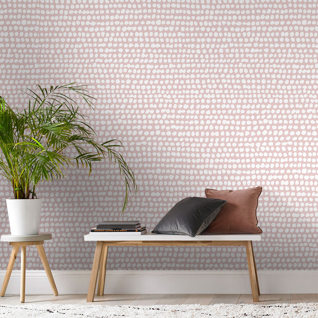 Graham ＆ Brown Dots Pink Abstract Removable Paste The Wall