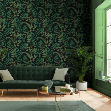 Botanica Midnight Navy Blue Leaves Tropical Wallpaper 105454 by Graham and  Brown Wallpaper