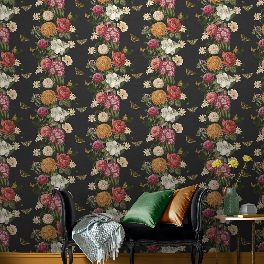 2861-87518 Umbra Charcoal Floral Wallpaper