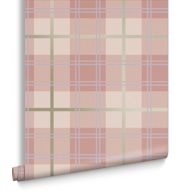 Tartan Pink Behang