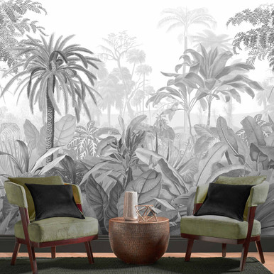 Paradise Jungle Sketch Fotobehang op maat