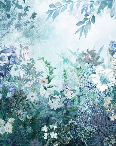 teal flower wallpaper