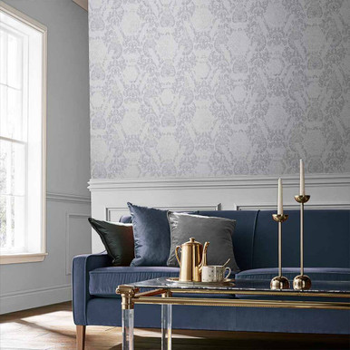 Geo Damask Mist Behang