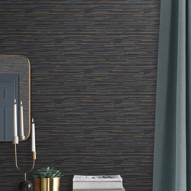 Empress Grasscloth Tapete Marineblau