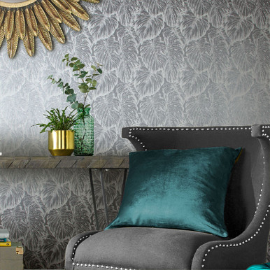 Tropical Pewter Wallpaper