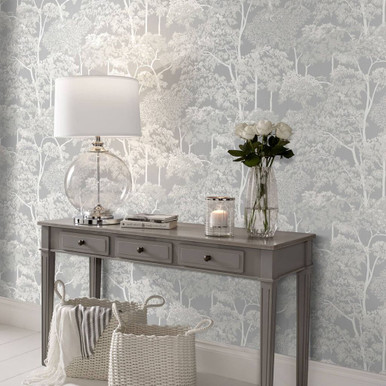 Idyll Tree Grey Wallpaper