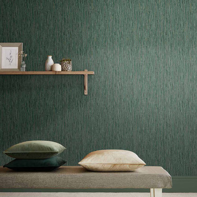 HO2116 Wallpaper  Dark Green Leather Lux High Gloss Textured