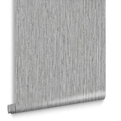 Grasscloth Texture Gray Wallpaper