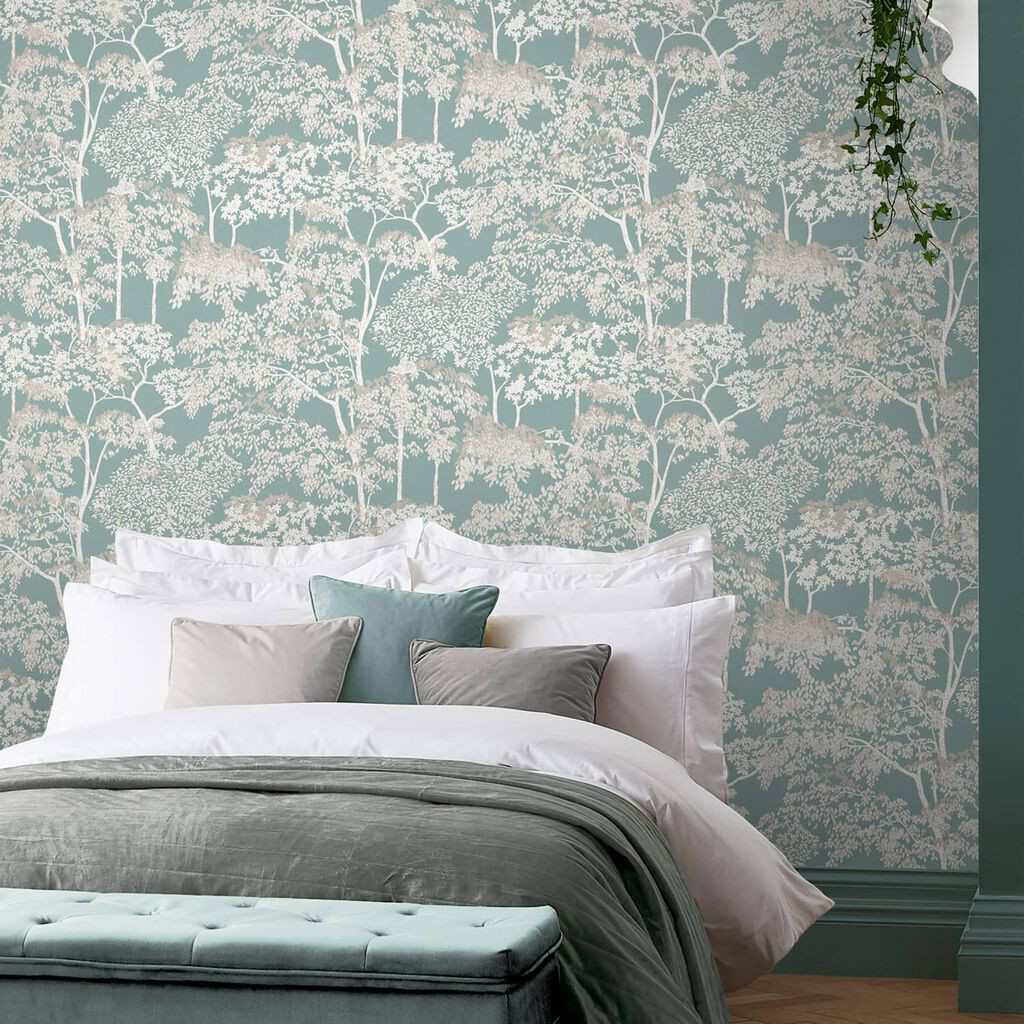 AS Creation Floral Leaf Pattern Wallpaper Embossed Glitter