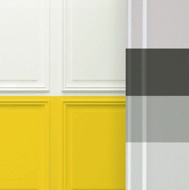 Colour Block Panelling Yellow Fotobehang op maat