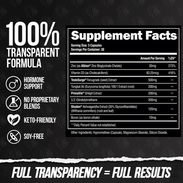 Alpha Lion Superhuman Test - Supplement Facts Alpha Lion Superhuman Test - Supplement Facts