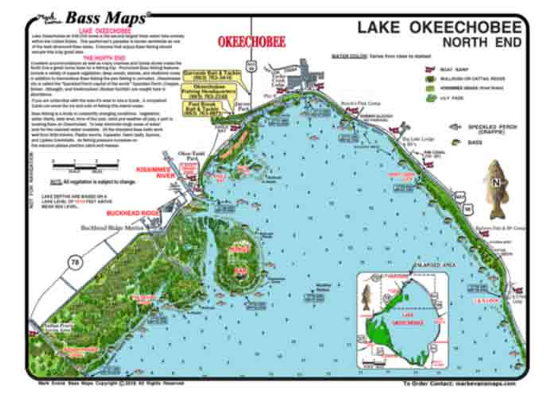 Topographic Lake Okeechobee Depth Map