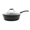 Starfrit 9.5" Saute Pan with Bakelite Handle and Lid, Black