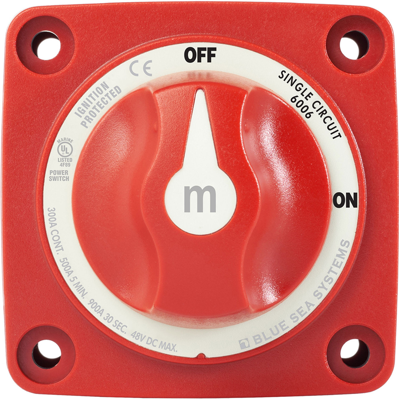 Blue Sea 6006 m-Series (Mini) Battery Switch Single Circuit ON\/OFF Red [6006]