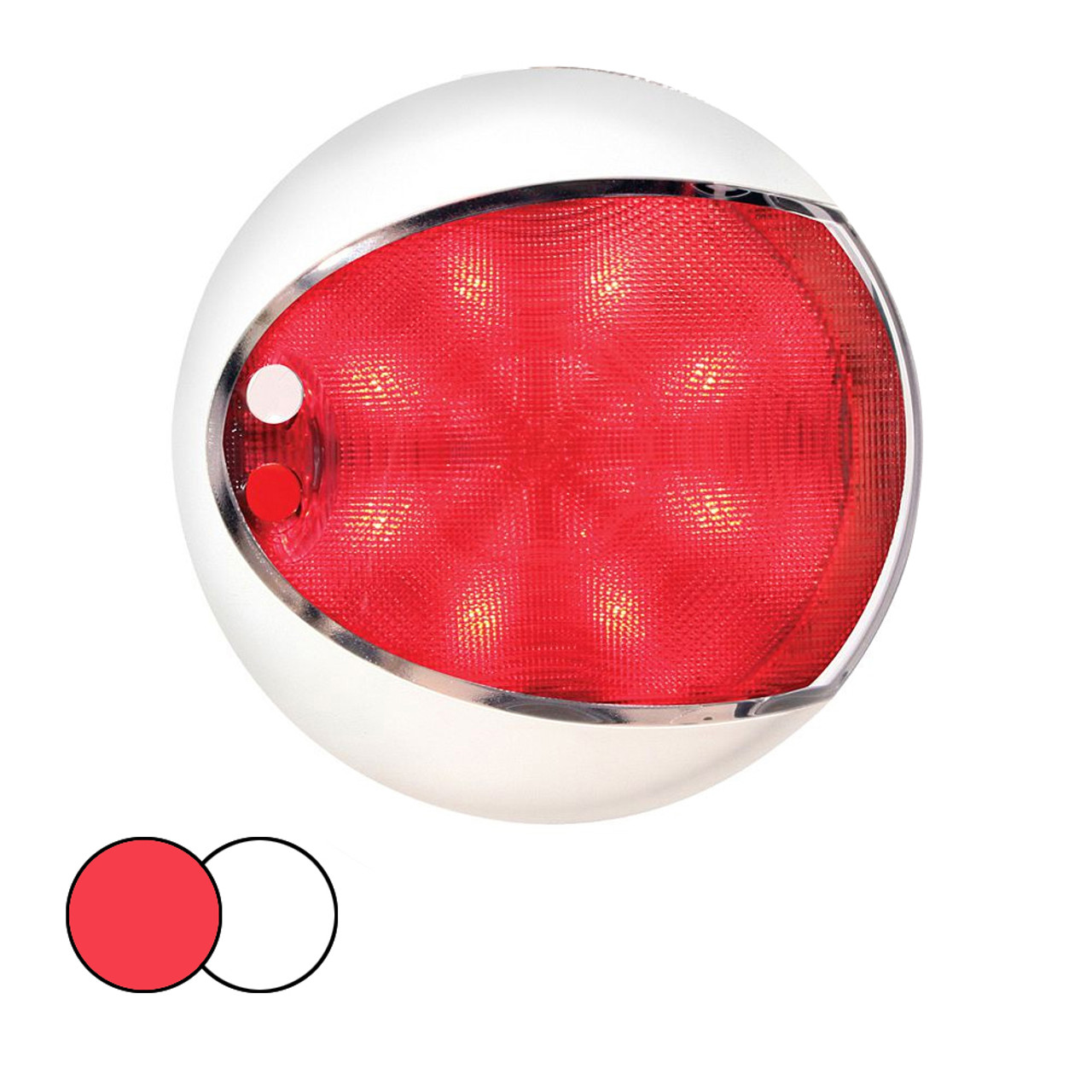 Hella Marine EuroLED 130 Surface Mount Touch Lamp - Red\/White LED - White Housing [959950121]