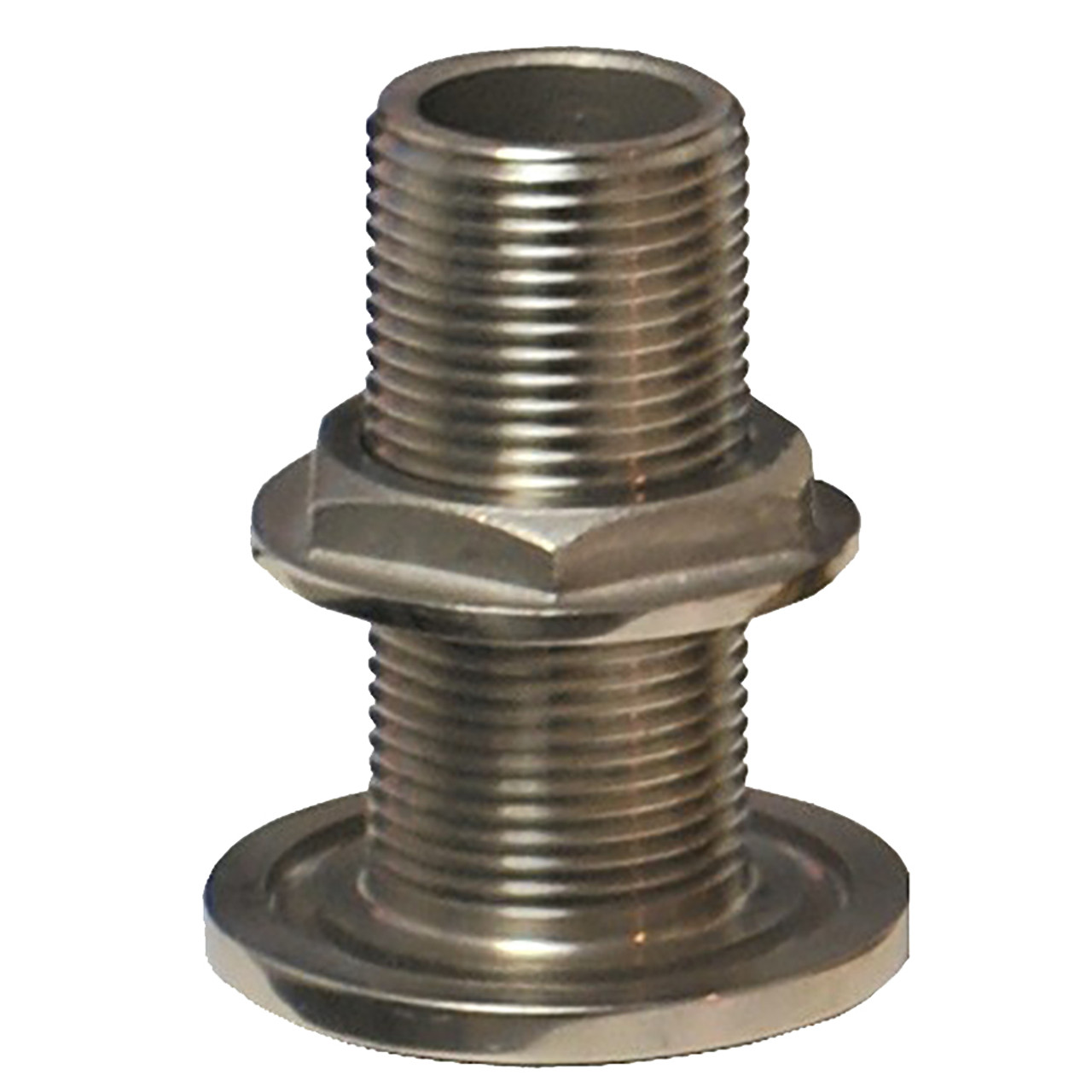 GROCO 1\/2" NPS NPT Combo Stainless Steel Thru-Hull Fitting w\/Nut [TH-500-WS]