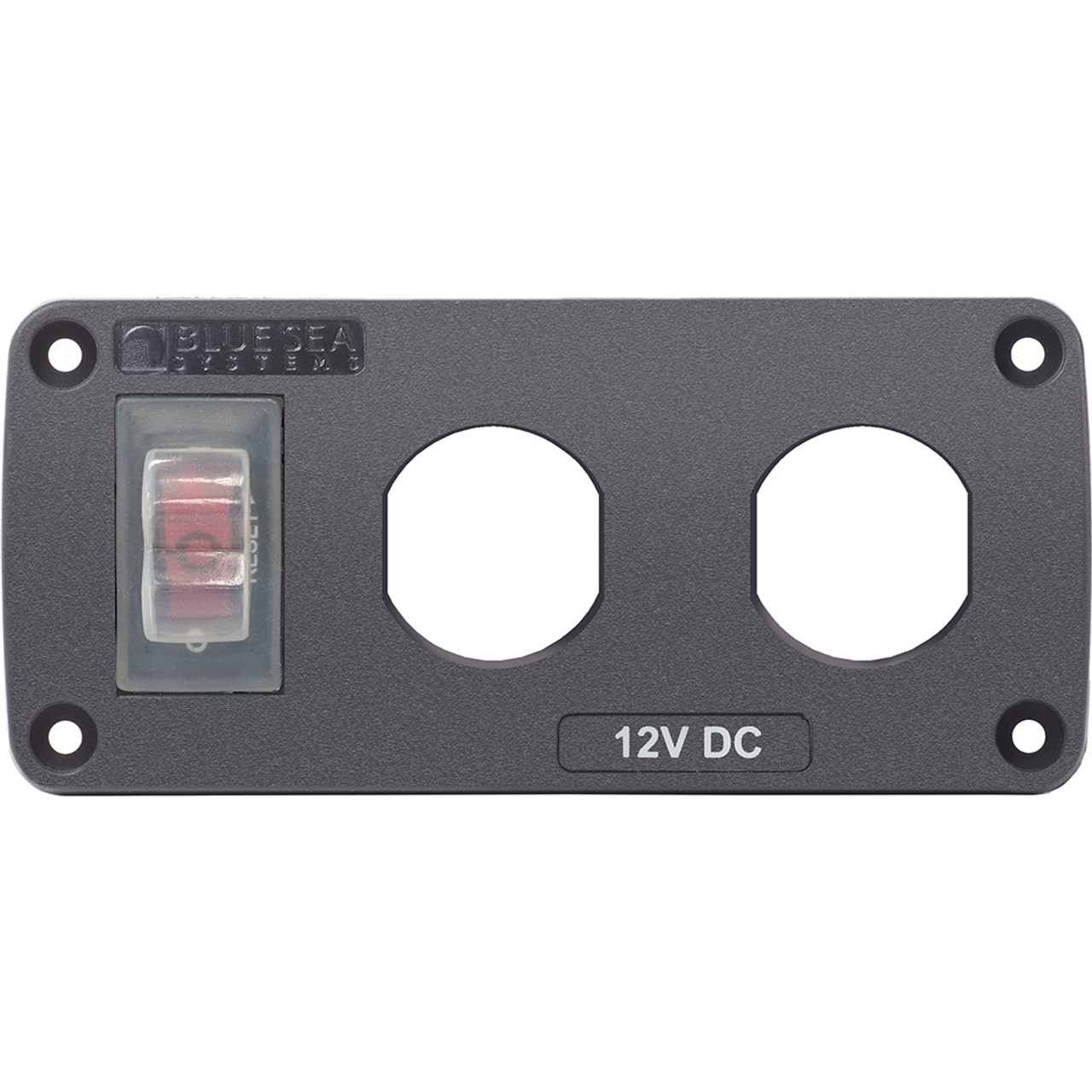 Blue Sea 4364 Water Resistant USB Accessory Panel - 15A Circuit Breaker, 2x Blank Apertures [4364]