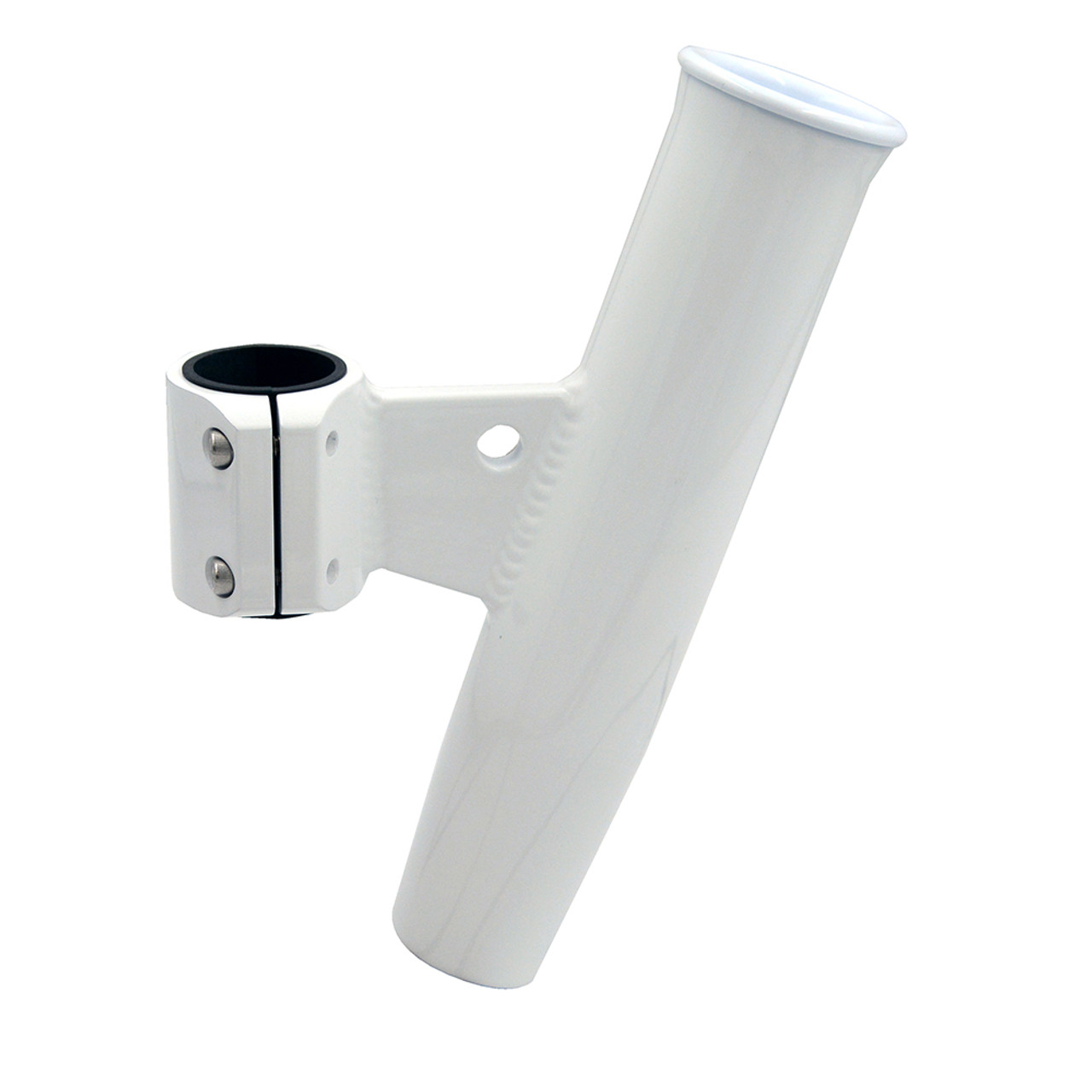 C.E. Smith Aluminum Vertical Clamp-On Rod Holder 1-2\/3" OD White Powdercoat w\/Sleeve [53726]