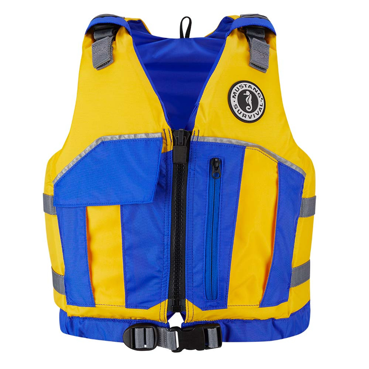 Mustang Youth Reflex Foam Vest - Yellow\/Royal Blue - 55-88lbs [MV7030-220-0-216]