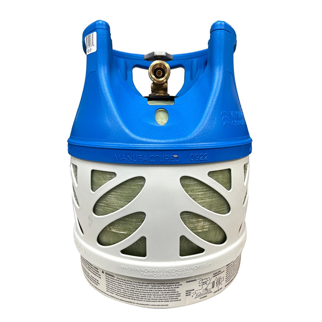 Viking Cylinders 11lb Vertical Fiberglass Composite LPG Cylinder w\/Type 1 Valve - OPD, DOT, TC Approved [1420-0011]