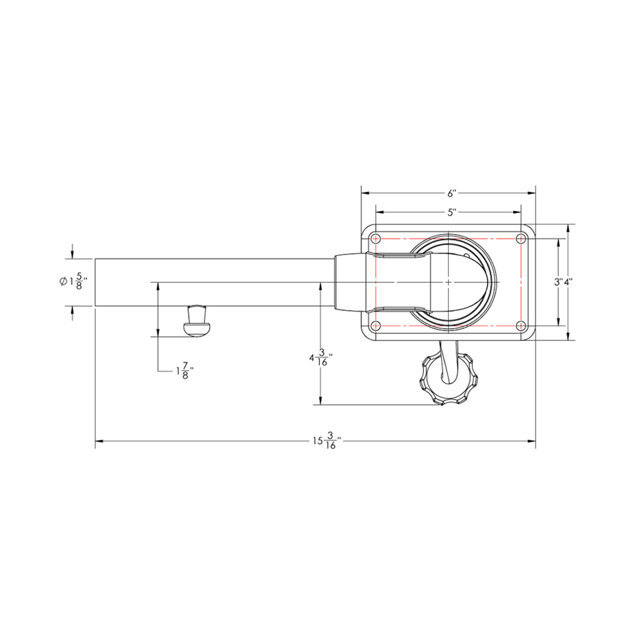 TACO Grand Slam 380XL Outrigger w\/Offset Handle f\/Hard Tops up to 4-1\/2" Thick [GS-380XL]