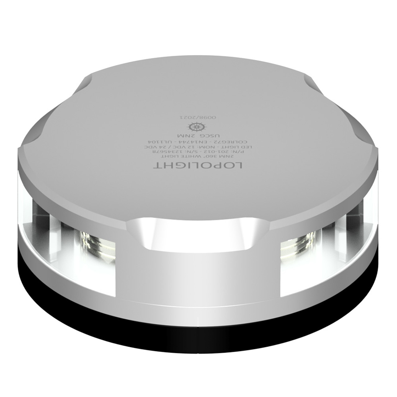 Lopolight 360-Degree Anchor Light - 2NM - Silver Housing w\/FB Base [201-012-FB]